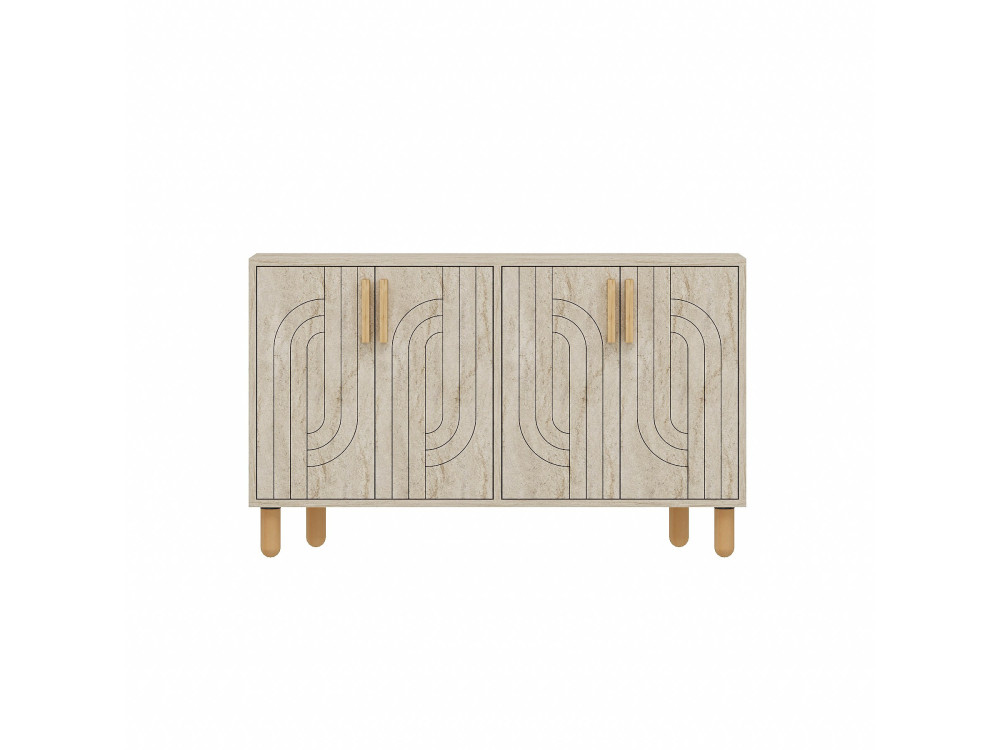 Buffet en bois "Rodney" - 120 x 30 x 74 cm - Travertin
