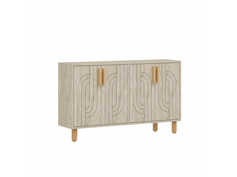 Buffet en bois "Rodney" - 120 x 30 x 74 cm - Travertin