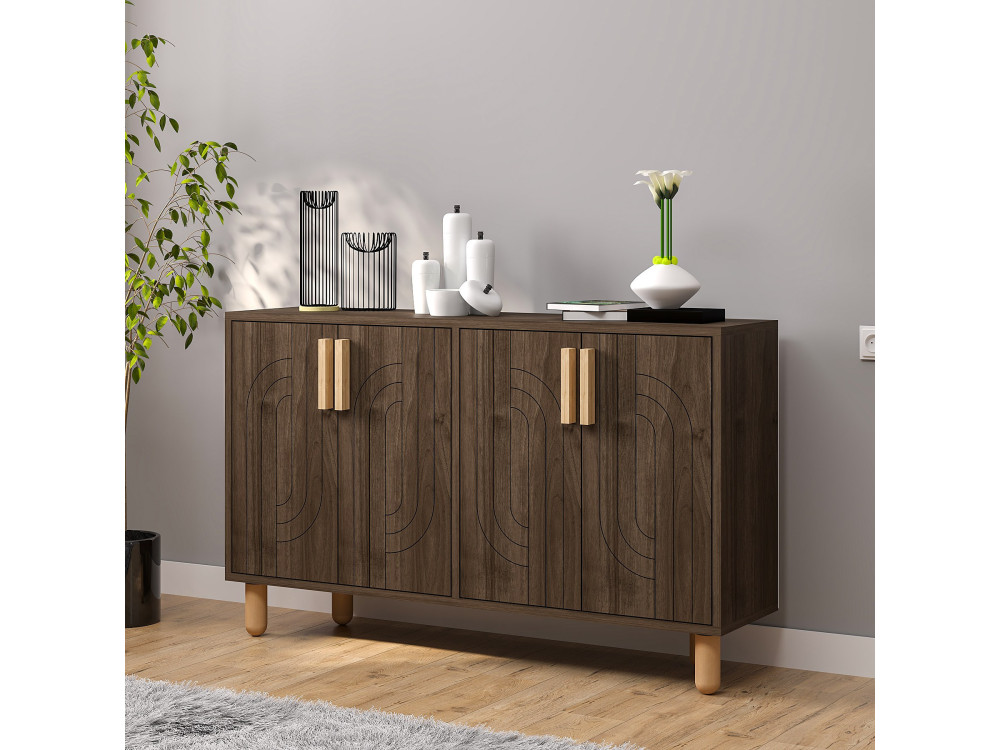 Buffet en bois "Rodney" - 120 x 30 x 74 cm - Marron