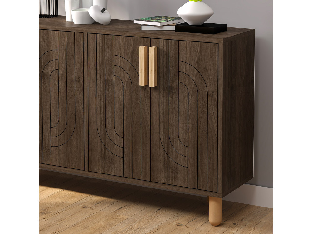 Buffet en bois "Rodney" - 120 x 30 x 74 cm - Marron