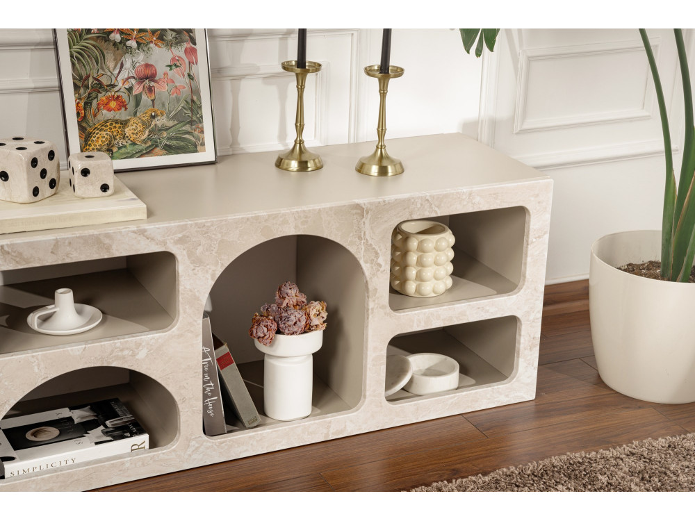 Buffet en bois "Ferlis" - 160 x 40 x 51 cm - Travertin