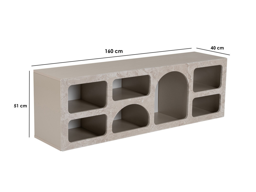 Buffet en bois "Ferlis" - 160 x 40 x 51 cm - Travertin