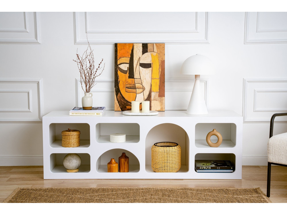 Buffet en bois "Ferlis" - 160 x 40 x 51 cm - Blanc