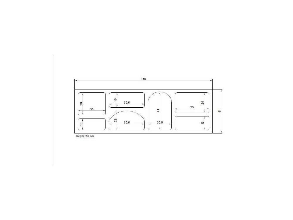 Buffet en bois "Ferlis" - 160 x 40 x 51 cm - Blanc