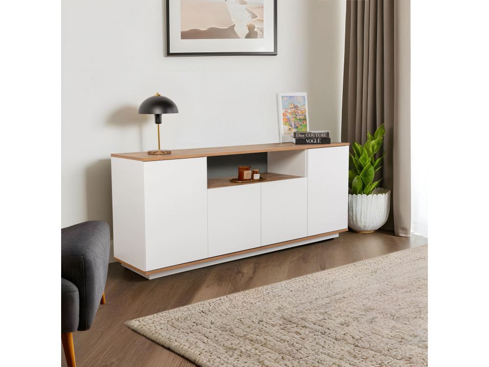 Buffet en bois "Arista" - 180 x 44 x 75 cm - Blanc
