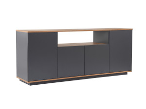 Buffet en bois "Arista" - 180 x 44 x 75 cm - Gris anthracite