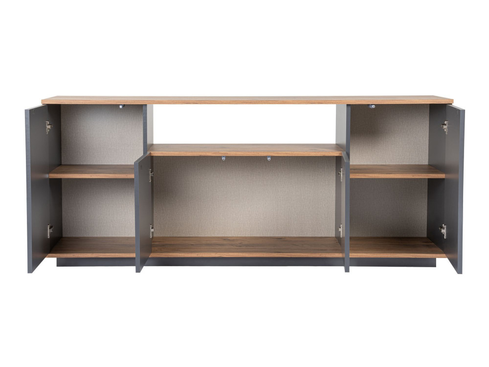 Buffet en bois "Arista" - 180 x 44 x 75 cm - Gris anthracite