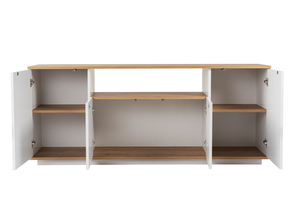 Buffet en bois "Arista" - 180 x 44.5 x 75 cm - Blanc / Chêne Cadiz