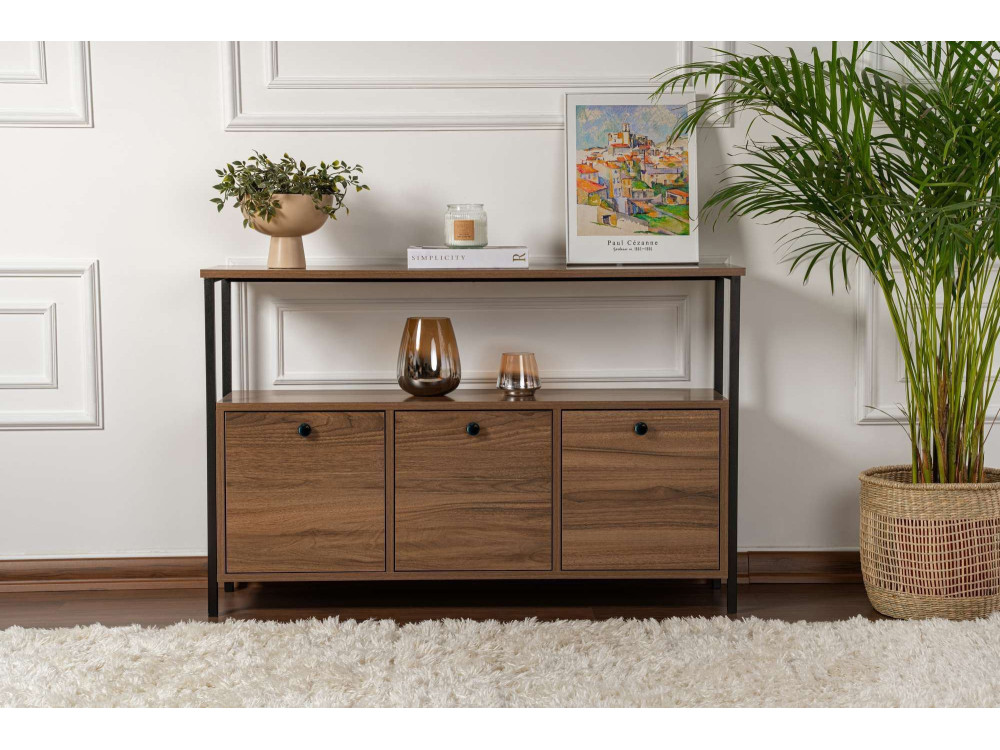 Buffet en bois "Solace" - 120 x 30 x 77 cm - Marron