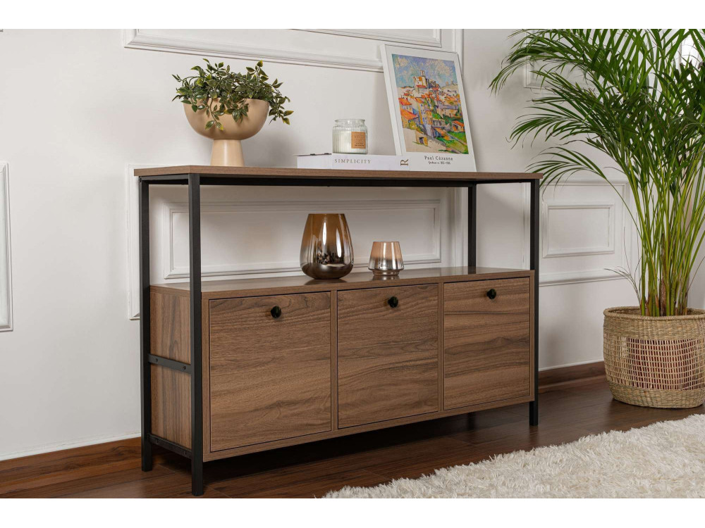 Buffet en bois "Solace" - 120 x 30 x 77 cm - Marron