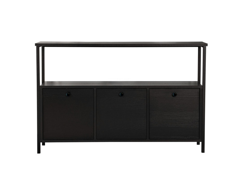 Buffet en bois "Solace" - 120 x 30 x 77 cm - Noir