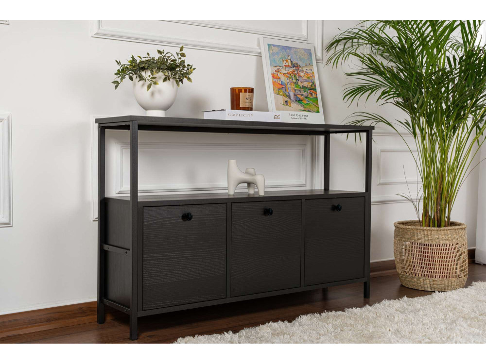 Buffet en bois "Solace" - 120 x 30 x 77 cm - Noir