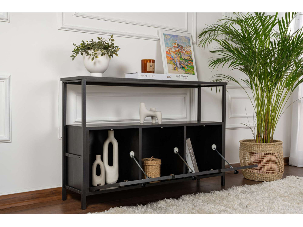 Buffet en bois "Solace" - 120 x 30 x 77 cm - Noir