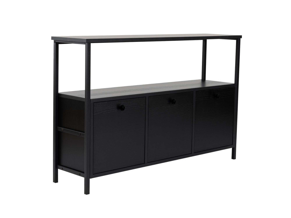 Buffet en bois "Solace" - 120 x 30 x 77 cm - Noir