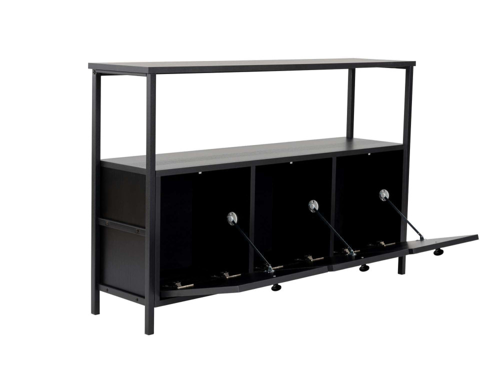 Buffet en bois "Solace" - 120 x 30 x 77 cm - Noir