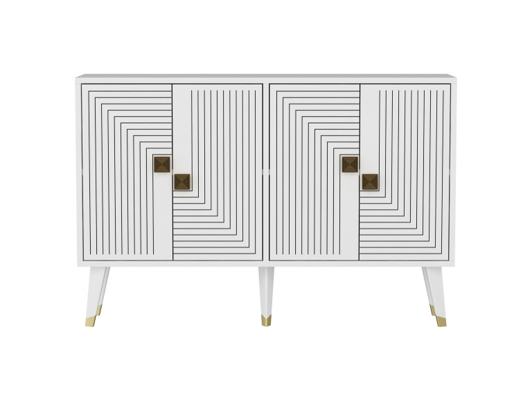 Buffet en bois "Ahart" - 120 x 30 x 80 cm - Blanc