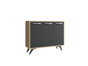 Buffet en bois "Piffa" - 100 x 35 x 82 cm - Gris anthracite