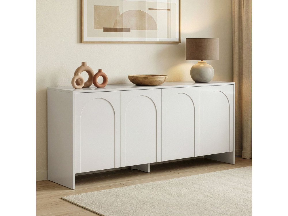 Buffet en bois "Arlen" - 180 x 45 x 80 cm - Blanc