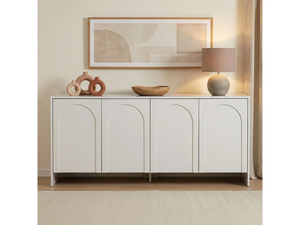 Buffet en bois "Arlen" - 180 x 45 x 80 cm - Blanc