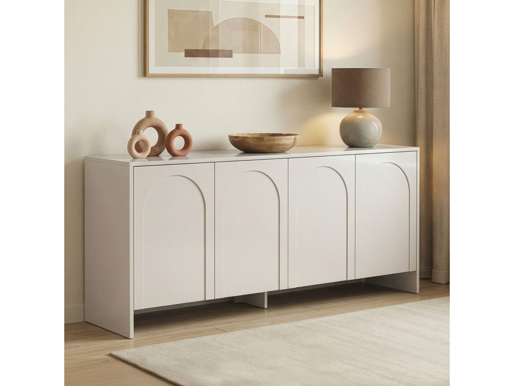 Buffet en bois "Arlen" - 180 x 45 x 80 cm - Crème