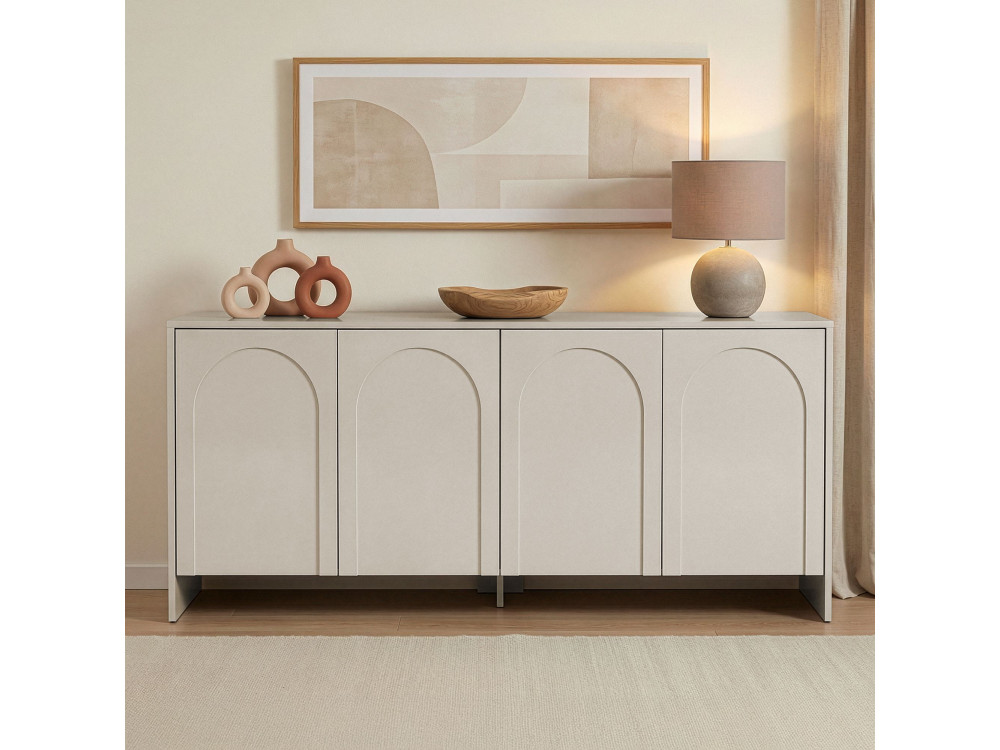 Buffet en bois "Arlen" - 180 x 45 x 80 cm - Crème