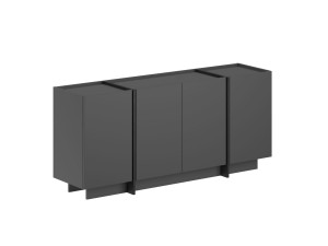 Buffet en bois "Dorma" - 180 x 45 x 80 cm - Anthracite / Noir