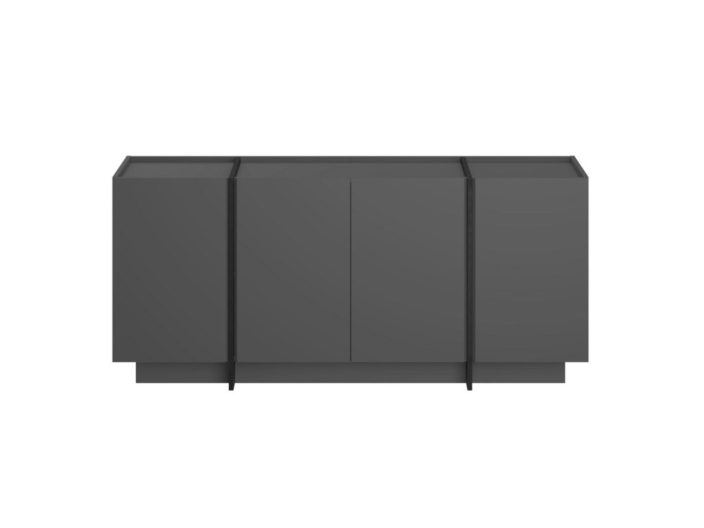 Buffet en bois "Dorma" - 180 x 45 x 80 cm - Anthracite / Noir