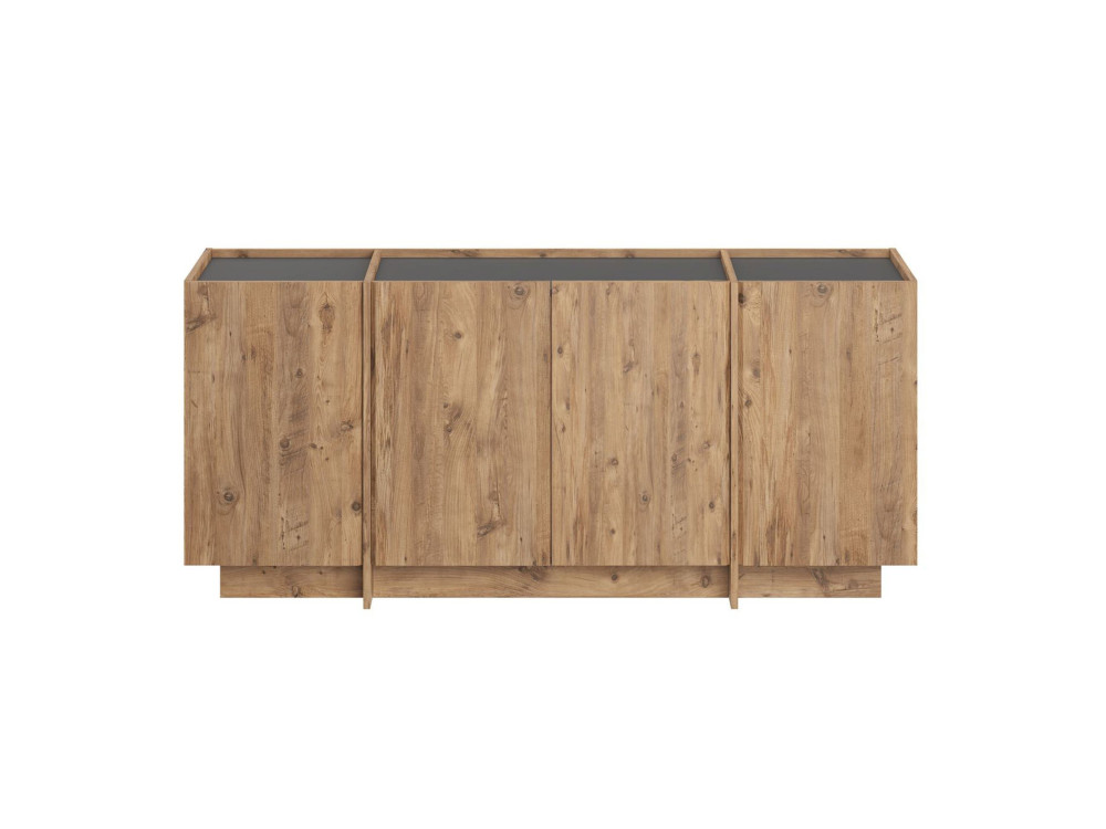 Buffet en bois "Dorma" - 180 x 45 x 80 cm - Pin Atlantique / Anthracite