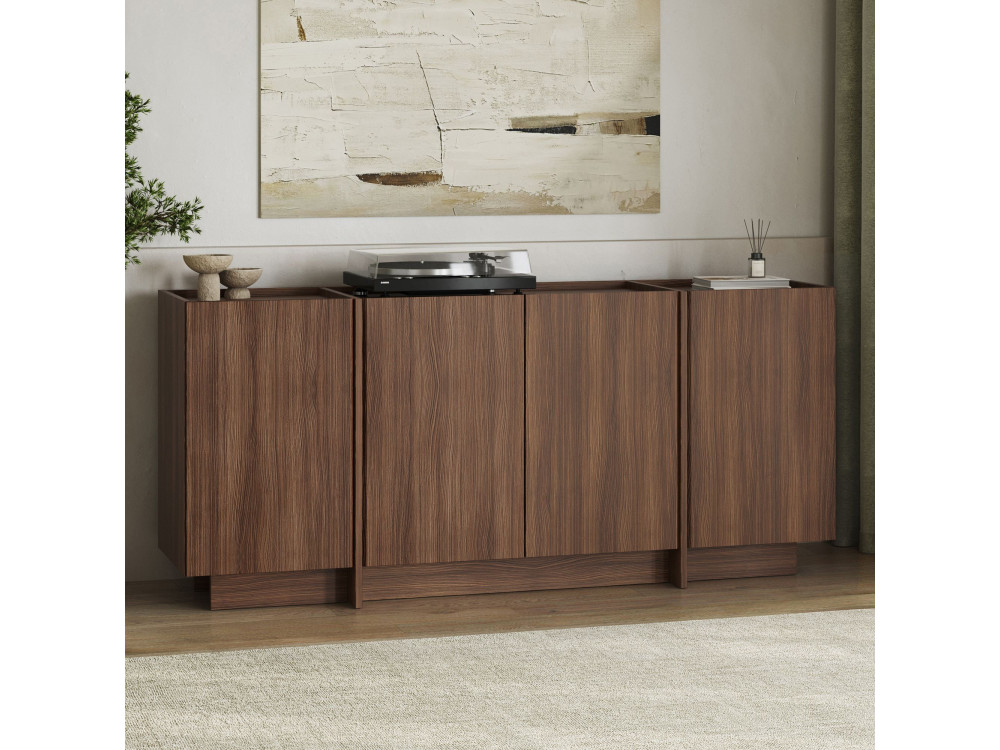 Buffet en bois "Dorma" - 180 x 45 x 80 cm - Noyer Milano