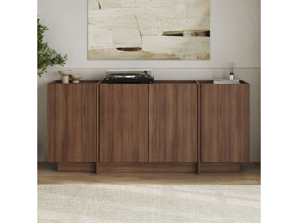 Buffet en bois "Dorma" - 180 x 45 x 80 cm - Noyer Milano