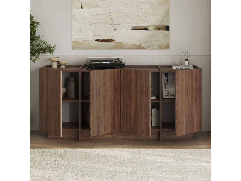 Buffet en bois "Dorma" - 180 x 45 x 80 cm - Noyer Milano