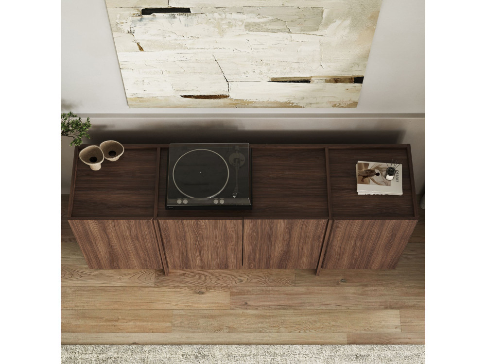 Buffet en bois "Dorma" - 180 x 45 x 80 cm - Noyer Milano