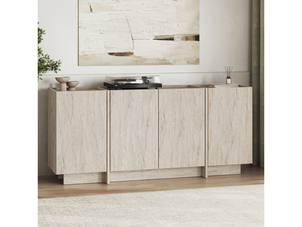 Buffet en bois "Dorma" - 180 x 45 x 80 cm - Travertin
