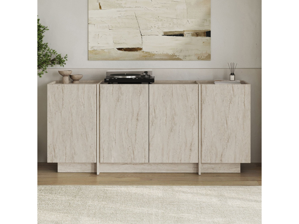 Buffet en bois "Dorma" - 180 x 45 x 80 cm - Travertin