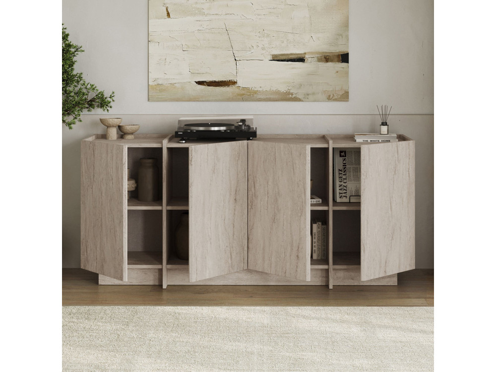 Buffet en bois "Dorma" - 180 x 45 x 80 cm - Travertin