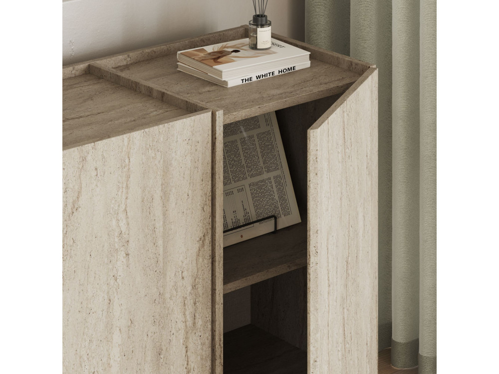 Buffet en bois "Dorma" - 180 x 45 x 80 cm - Travertin