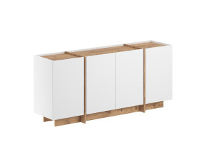 Buffet en bois "Dorma" - 180 x 45 x 80 cm - Blanc / Pin Atlantique