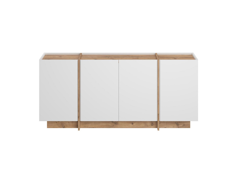 Buffet en bois "Dorma" - 180 x 45 x 80 cm - Blanc / Pin Atlantique