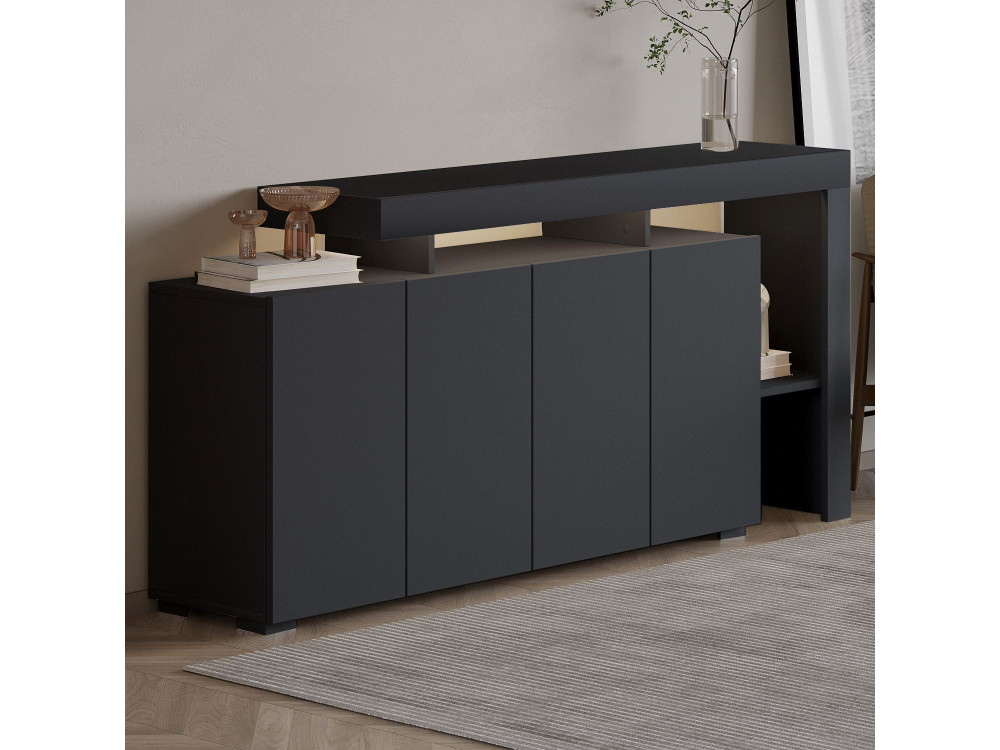 Buffet en bois "Beliz" - 170 x 35 x 80 cm - Anthracite