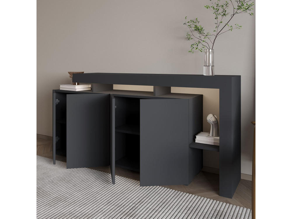 Buffet en bois "Beliz" - 170 x 35 x 80 cm - Anthracite