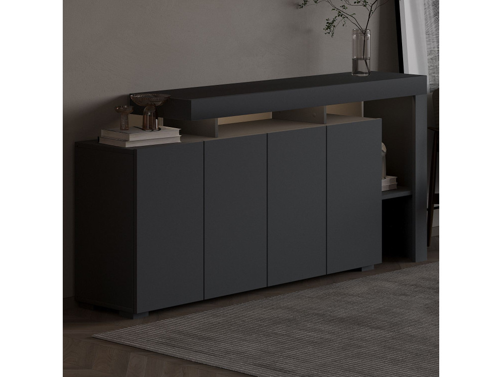Buffet en bois "Beliz" - 170 x 35 x 80 cm - Anthracite