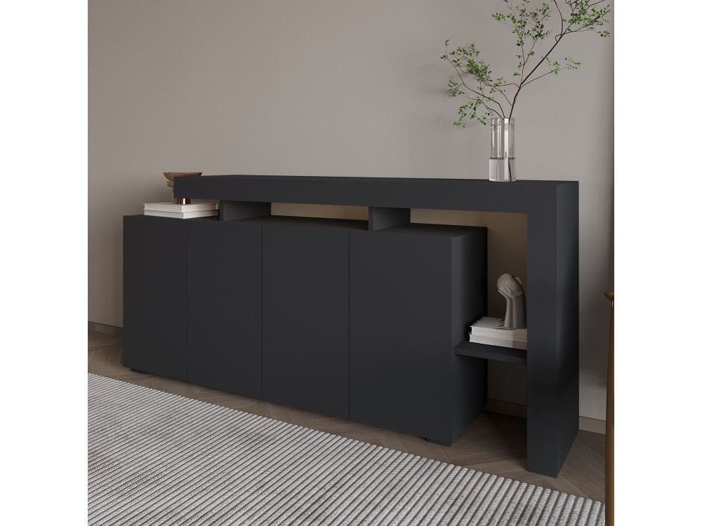 Buffet en bois "Beliz" - 170 x 35 x 80 cm - Anthracite