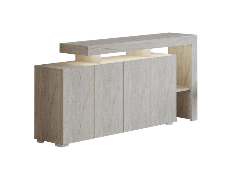 Buffet en bois "Beliz" - 170 x 35 x 80 cm - Travertin