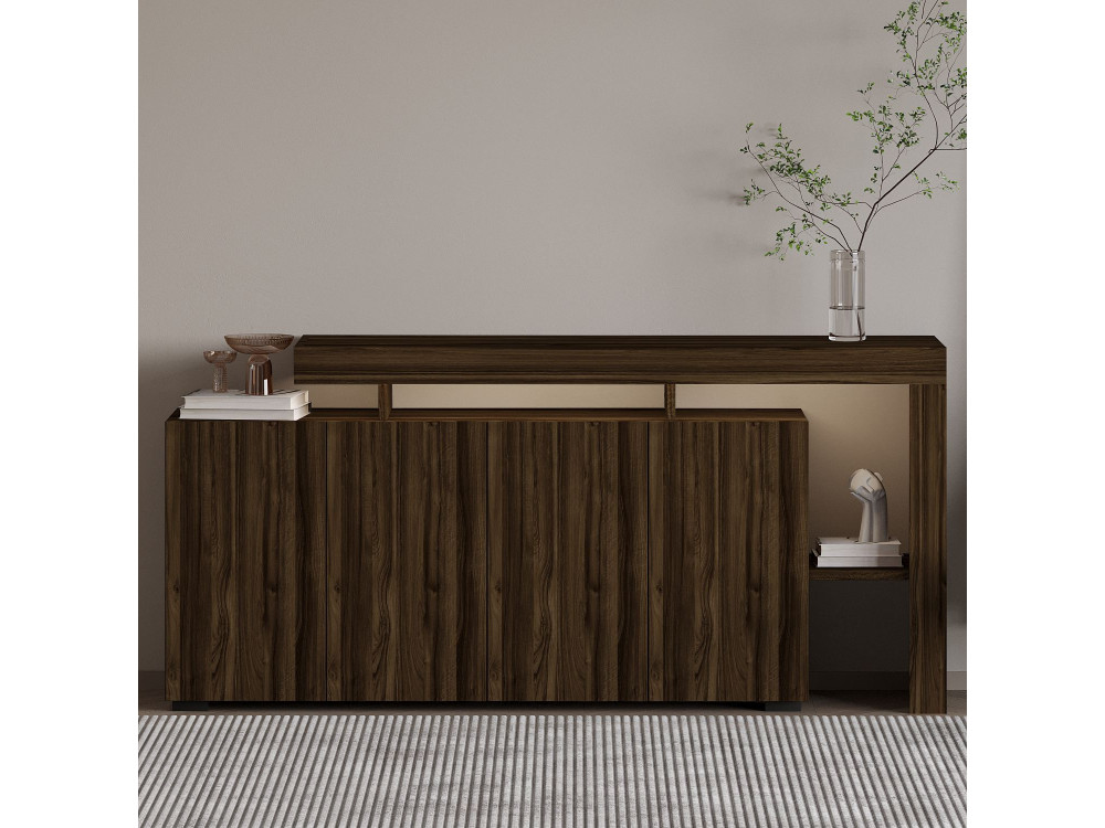 Buffet en bois "Beliz" - 170 x 35 x 80 cm - Noyer