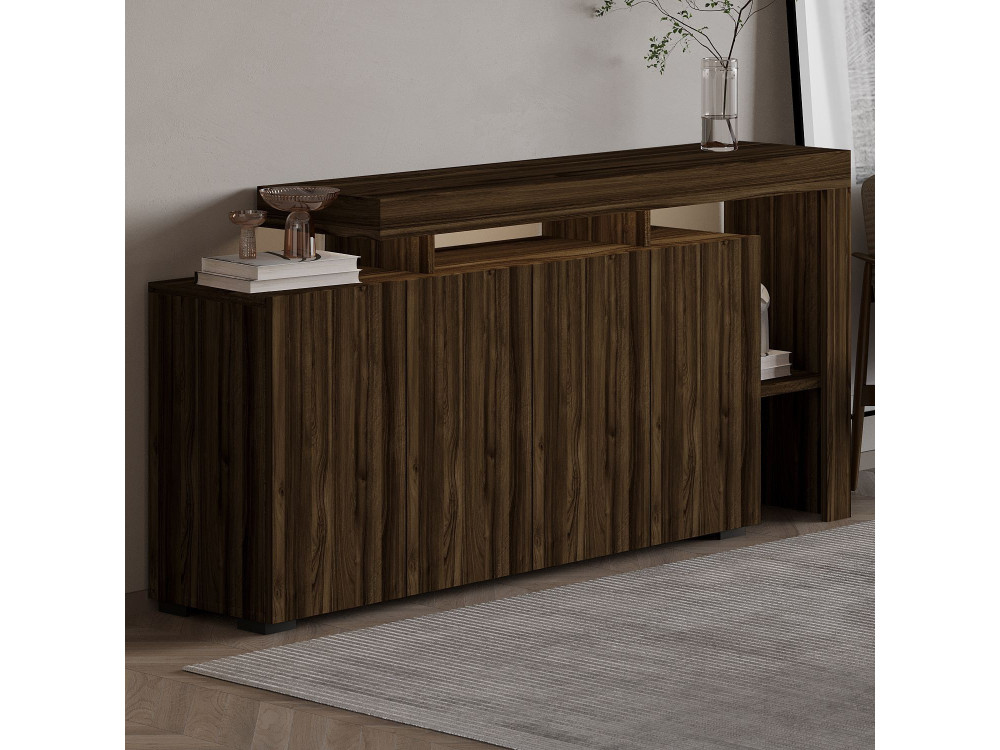 Buffet en bois "Beliz" - 170 x 35 x 80 cm - Noyer