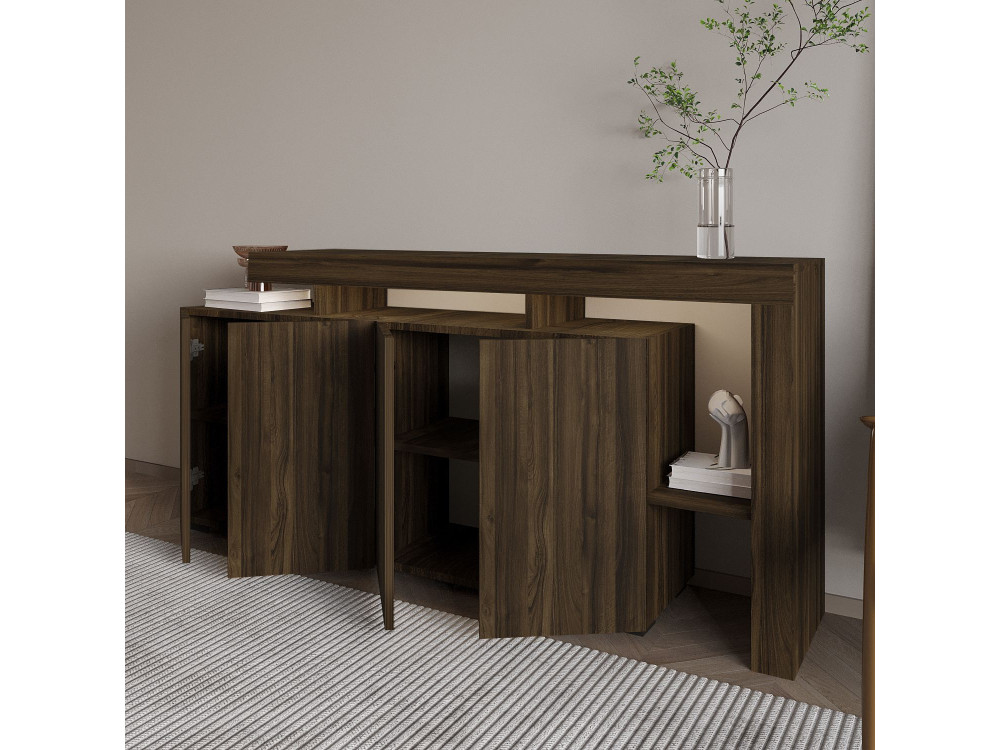 Buffet en bois "Beliz" - 170 x 35 x 80 cm - Noyer