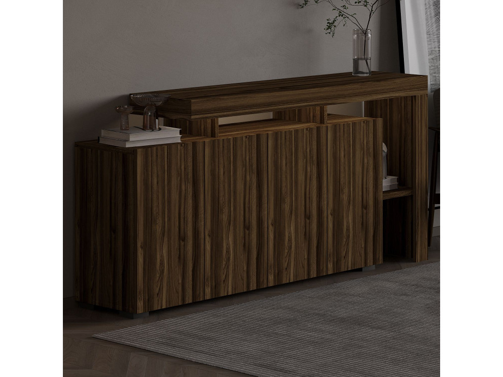 Buffet en bois "Beliz" - 170 x 35 x 80 cm - Noyer