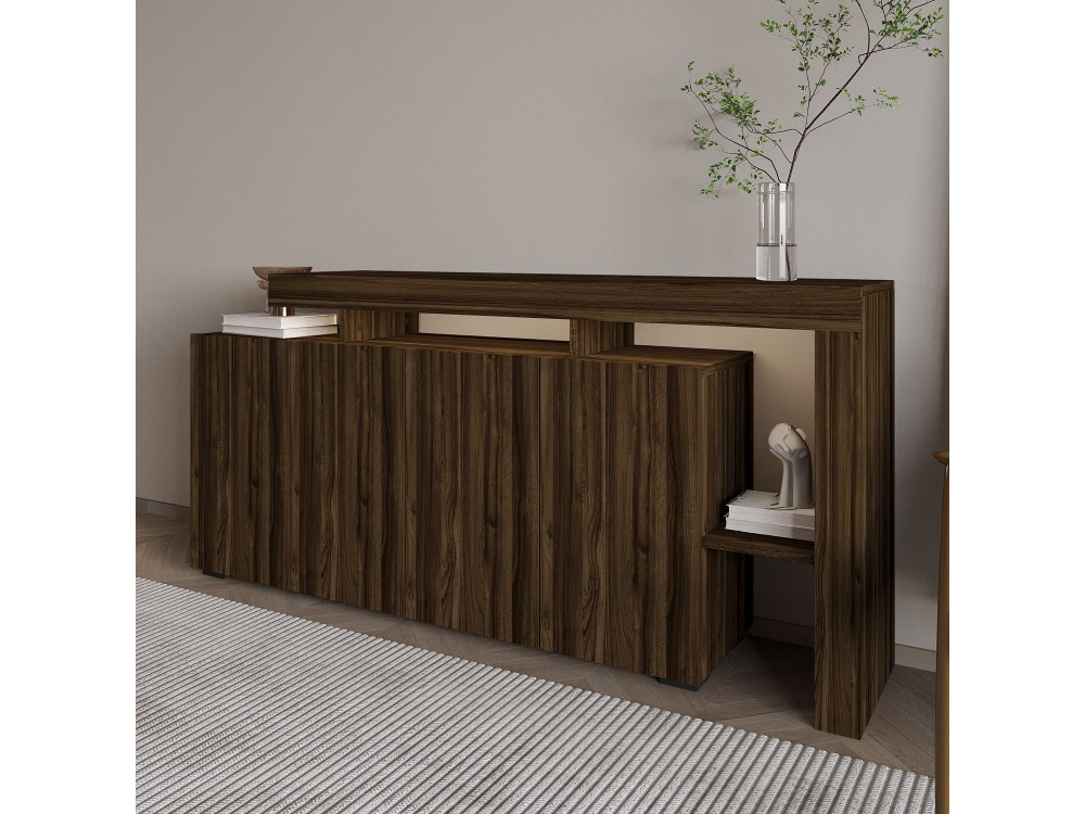 Buffet en bois "Beliz" - 170 x 35 x 80 cm - Noyer