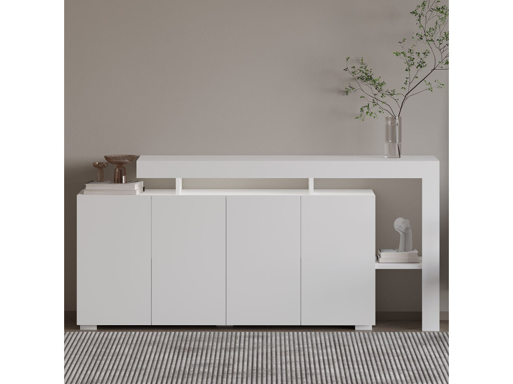 Buffet en bois "Beliz" - 170 x 35 x 80 cm - Blanc