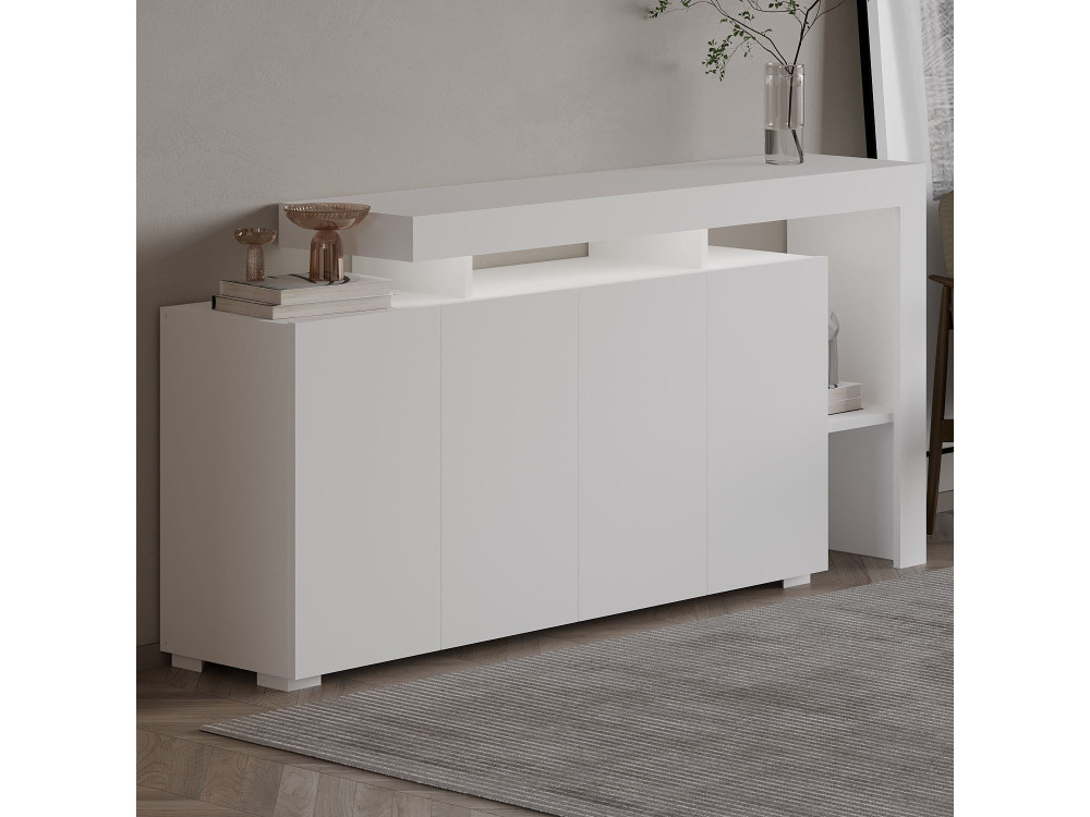 Buffet en bois "Beliz" - 170 x 35 x 80 cm - Blanc
